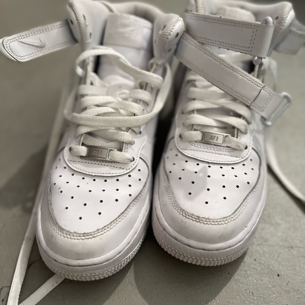 White high top air forces